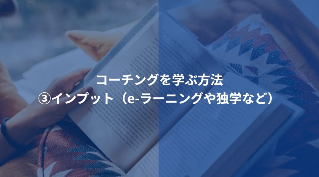 ③インプット（e-ラーニングや独学など）-1024x571 コーチングを効果的に学ぶ！おすすめの学習方法とそのメリット・デメリット