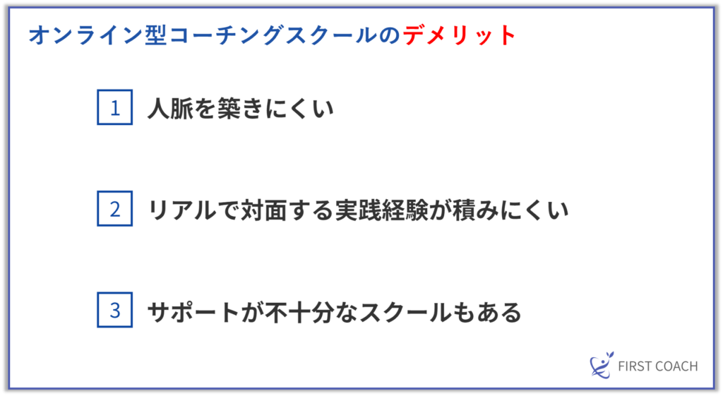 オンライン型コーチングスクールのデメリット-1024x561 コーチングを効果的に学ぶ！おすすめの学習方法とそのメリット・デメリット